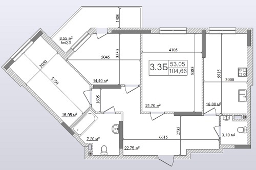 3-кімнатна 104.66 м² в ЖК Островського, 40 від забудовника, Київ