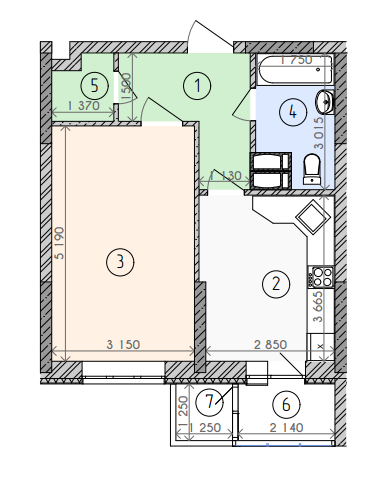 1-кімнатна 40.65 м² в ЖК Вишиванка від забудовника, Київ