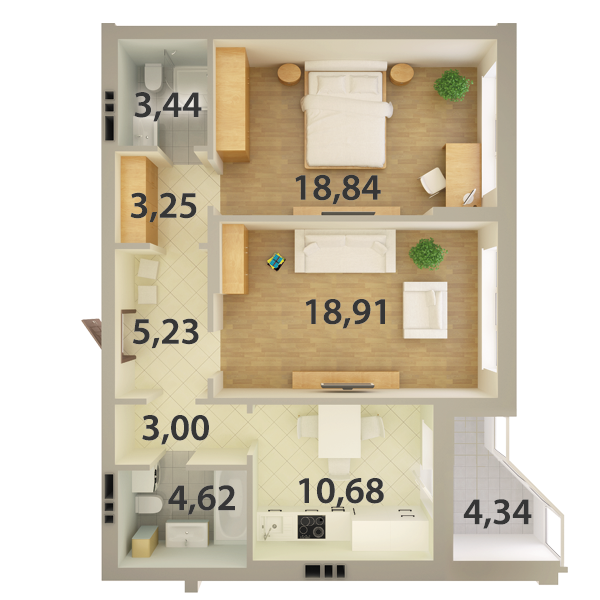 2-кімнатна 72.31 м² в ЖК Ювілейний від забудовника, Київ