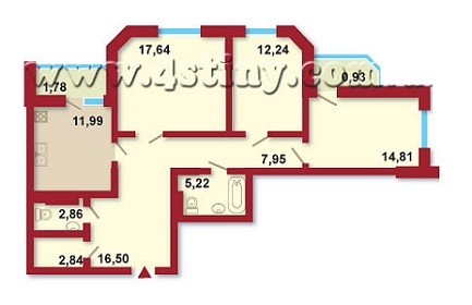 3-кімнатна 94.76 м² в ЖК Метрополія Дарниця від забудовника, Київ