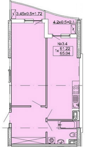 1-кімнатна 65.04 м² в ЖК Корфу від 33 950 грн/м², Одеса