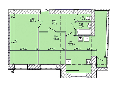 2-кімнатна 65.5 м² в ЖК Проскурів від забудовника, Хмельницький