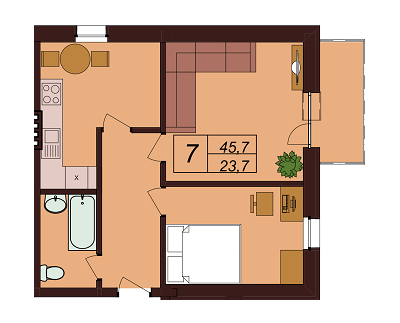 2-кімнатна 45.7 м² в ЖК Троїцький від 19 600 грн/м², Київ