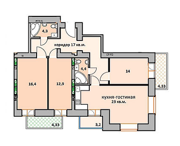 2-кімнатна 58.6 м² в ЖК Суворов від забудовника, м. Ірпінь