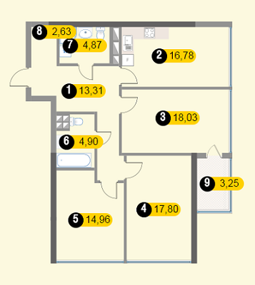 3-комнатная 96.53 м² в ЖК Hoffmann Haus от застройщика, Киев