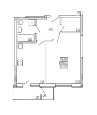 1-комнатная 41.54 м² в ЖК Радужный от 12 250 грн/м², Харьков
