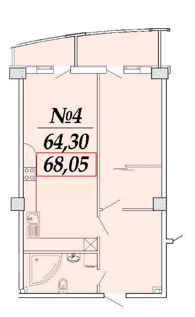 1-кімнатна 68.05 м² в ЖК Санторіні від забудовника, Одеса