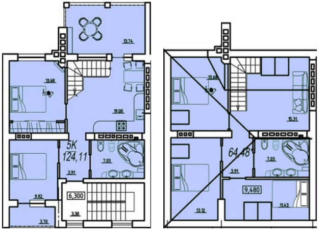 5+ кімнат 124.11 м² в ЖК Материк від забудовника, смт Великодолинське