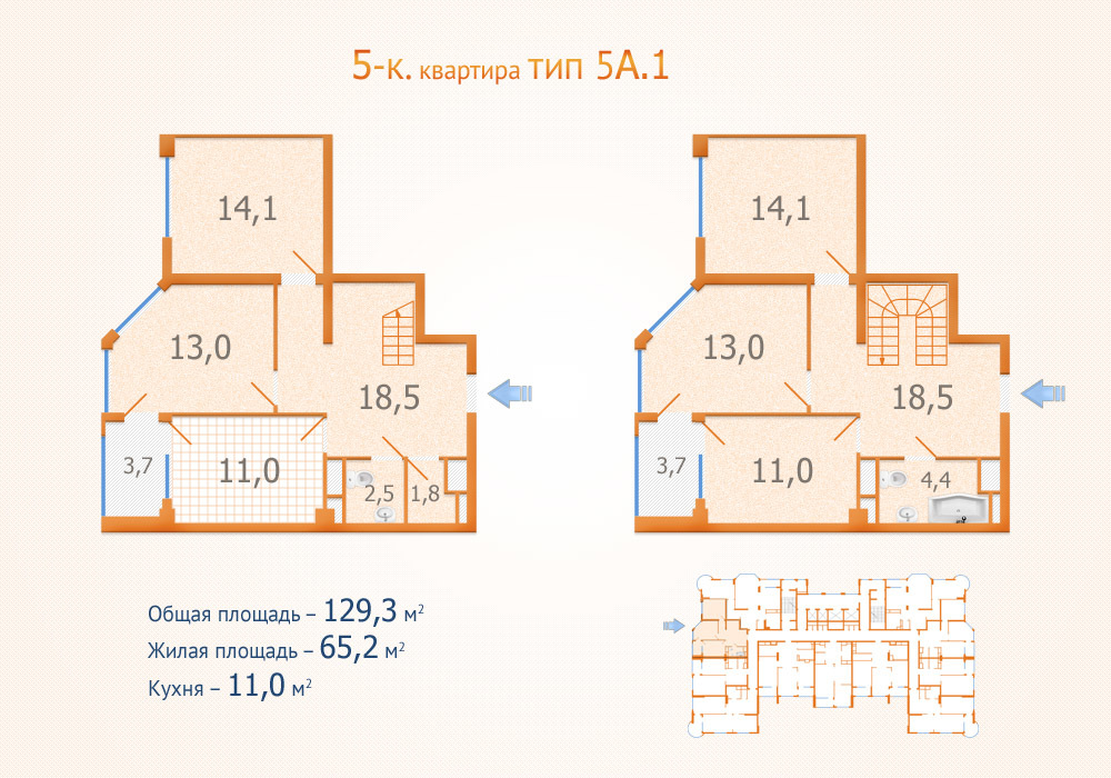 5+ кімнат 129.3 м² в ЖК Авангард від забудовника, Київ