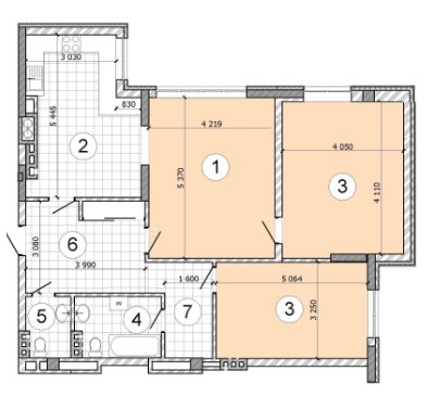 3-комнатная 104.4 м² в КД Чорногория от застройщика, Киев