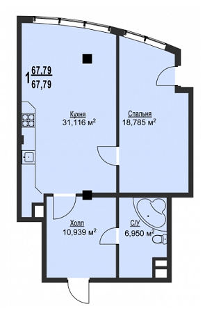 1-кімнатна 67.79 м² в ЖК Фаворит від 39 500 грн/м², Харків