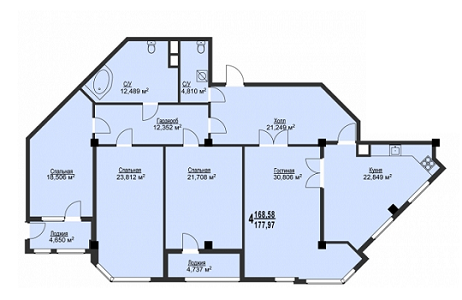 4-кімнатна 177.97 м² в ЖК Фаворит від 33 500 грн/м², Харків