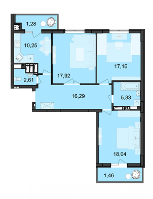 3-комнатная 90.34 м² в ЖК Струмок от 22 200 грн/м², Львов