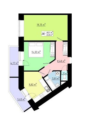 2-кімнатна 69.1 м² в ЖК на вул. Тролейбусна від 13 000 грн/м², Тернопіль