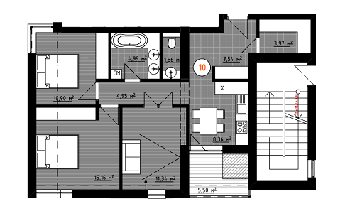 3-кімнатна 69.62 м² в КБ Dream House від забудовника, с. Петропавлівська Борщагівка