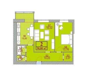2-кімнатна 58.8 м² в ЖК на вул. Гетьмана Дорошенко, 22А від забудовника, Івано-Франківськ