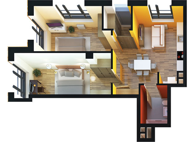 2-комнатная 61.68 м² в ЖК Відпочинок от застройщика, Киев