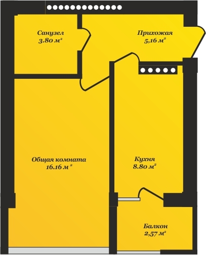 1-кімнатна 36.49 м² в ЖК Будинок на Пожарського від забудовника, Київ