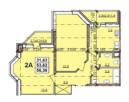 2-кімнатна 56.36 м² в ЖК Балківський від забудовника, Одеса