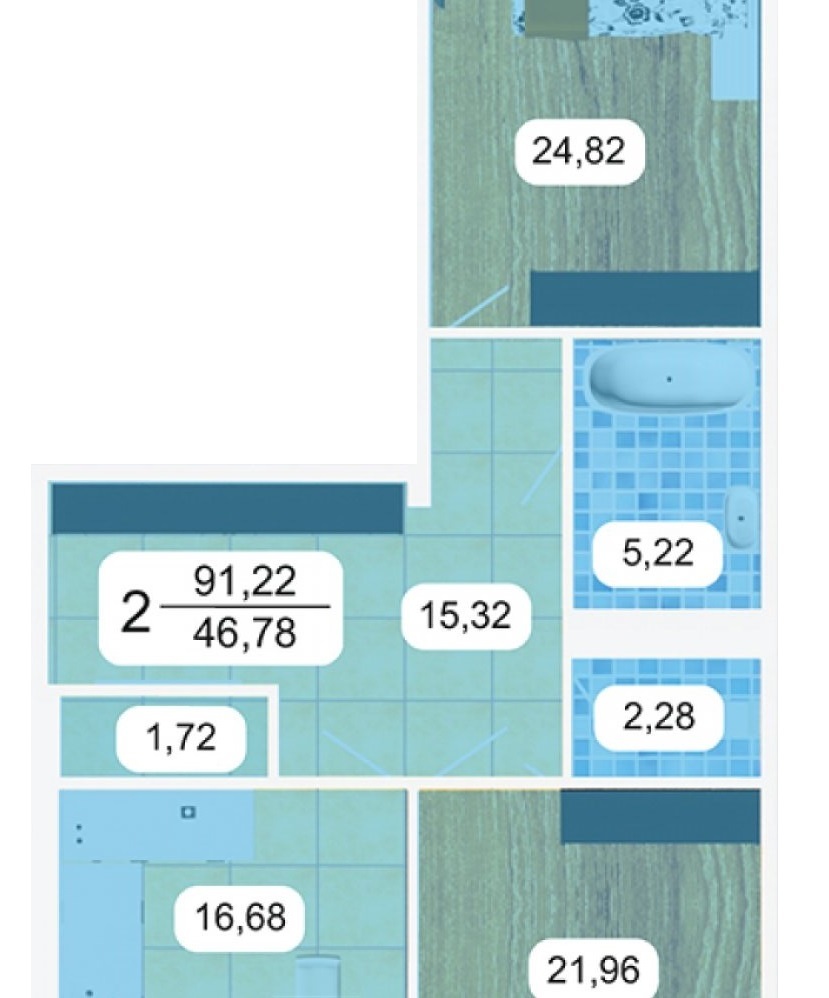 2-комнатная 91.22 м² в ЖК Paradise от 25 200 грн/м², Хмельницкий