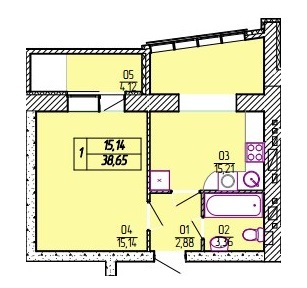 1-кімнатна 38.65 м² в ЖК Львівський від забудовника, Хмельницький