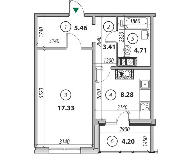 1-комнатная 43.39 м² в ЖК Welcome Home на Садовой, 45Б от 13 000 грн/м², г. Ирпень