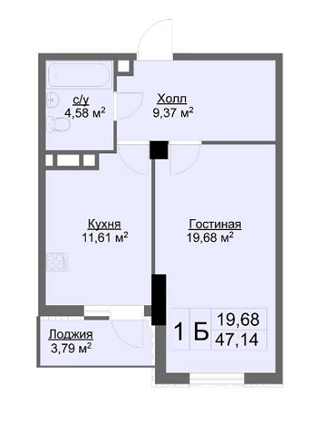1-комнатная 47.17 м² в ЖК Ключ от 39 000 грн/м², Харьков