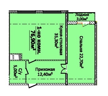1-кімнатна 76.9 м² в ЖК Новий берег від 27 950 грн/м², Одеса