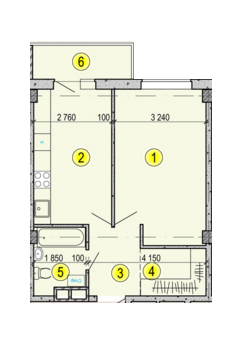 1-кімнатна 42.99 м² в ЖК Садовий від забудовника, Харків