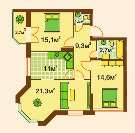 3-кімнатна 80.2 м² в ЖК ЖК на вул. Університетська, 1Т/1 від забудовника, м. Ірпінь