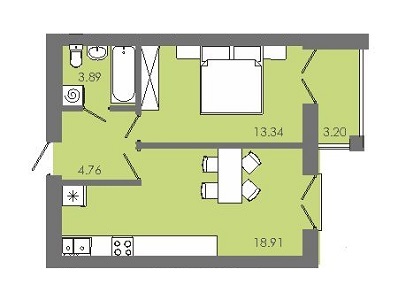 1-комнатная 41.86 м² в ЖК Avalon 5 от 13 700 грн/м², Винница