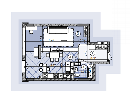 1-комнатная 51.93 м² в ЖК Deluxe от застройщика, Львов