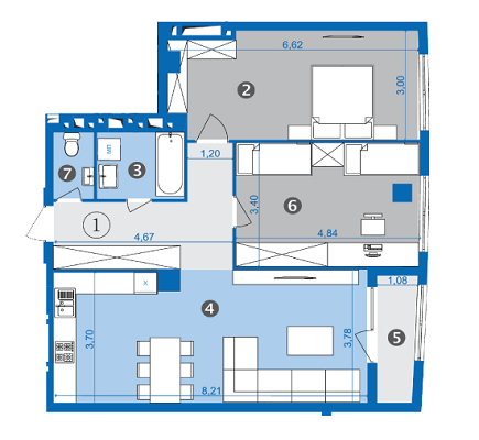 2-комнатная 84.2 м² в ЖК Парус от застройщика, Львов