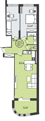 2-комнатная 86.1 м² в ЖК Парус Park от 14 720 грн/м², Львов