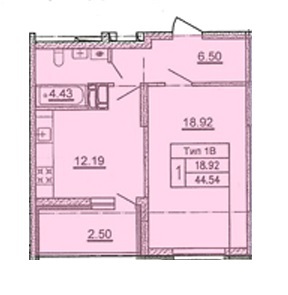 1-комнатная 44.54 м² в ЖД просп. Отрадный, 2 (просп. Комарова, 1) от 30 000 грн/м², Киев