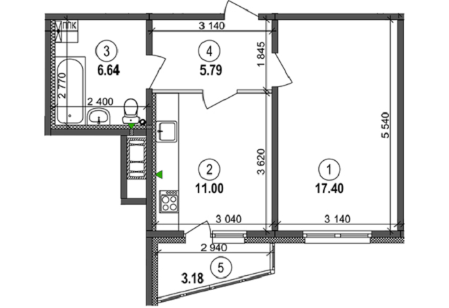 1-кімнатна 43.37 м² в ЖК Welcome Home на Ревуцького від 20 000 грн/м², Київ