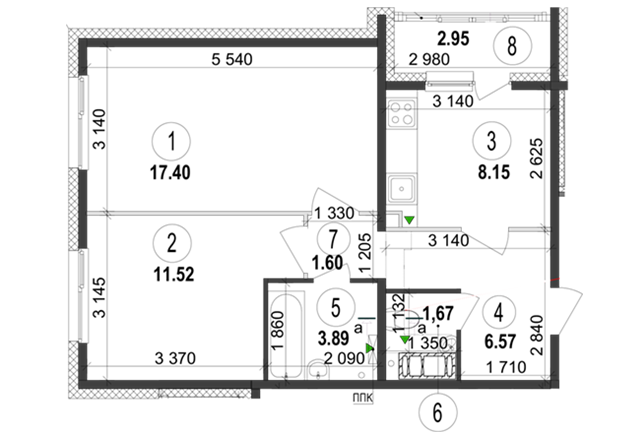 2-кімнатна 53.75 м² в ЖК Welcome Home на Ревуцького від 15 500 грн/м², Київ