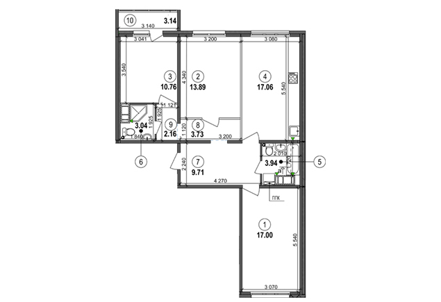 3-комнатная 84.43 м² в ЖК Welcome Home на Ревуцкого от 13 900 грн/м², Киев