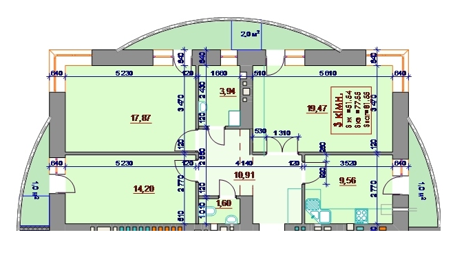 3-комнатная 81.55 м² в ЖМ Европейский city от застройщика, Ивано-Франковск