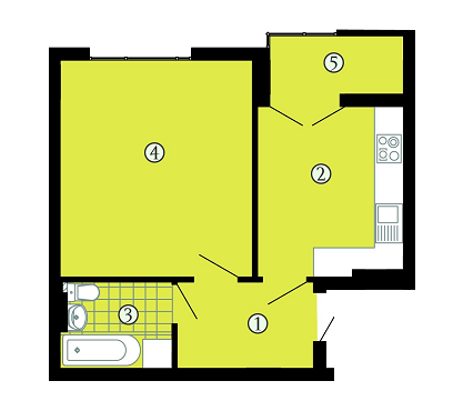 1-кімнатна 40.12 м² в ЖК Crystal River від 13 300 грн/м², Івано-Франківськ