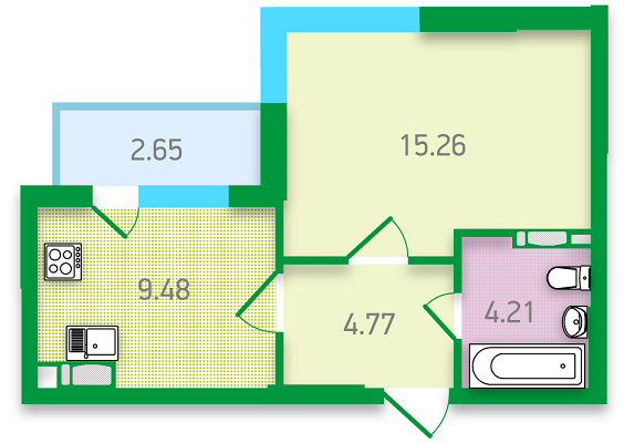 1-кімнатна 36.37 м² в ЖК FREEDOM від забудовника, Київ