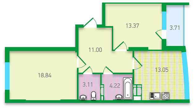 2-кімнатна 67.3 м² в ЖК FREEDOM від 22 500 грн/м², Київ