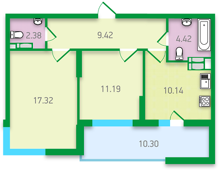 2-кімнатна 65.17 м² в ЖК FREEDOM від 22 500 грн/м², Київ