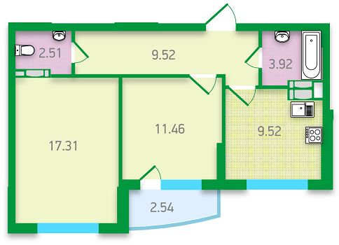 2-кімнатна 56.38 м² в ЖК FREEDOM від 22 500 грн/м², Київ