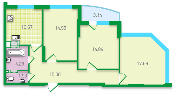 3-кімнатна 82.54 м² в ЖК FREEDOM від 22 300 грн/м², Київ