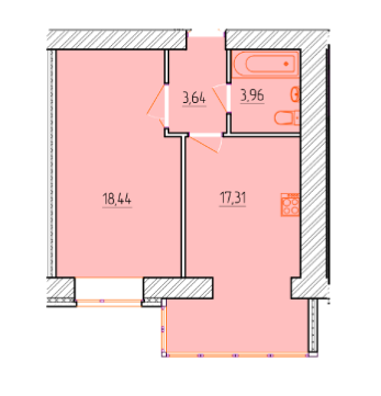 1-комнатная 43.35 м² в ЖК Pirogovsky от 15 000 грн/м², Винница