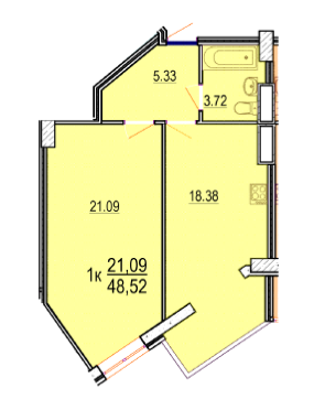 1-комнатная 48.52 м² в ЖК Pirogovsky от 15 000 грн/м², Винница