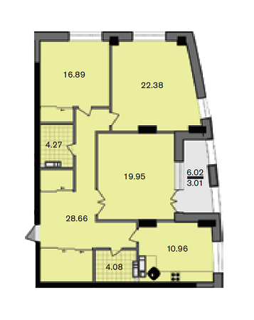 3-кімнатна 110.2 м² в ЖК A52 від забудовника, Київ