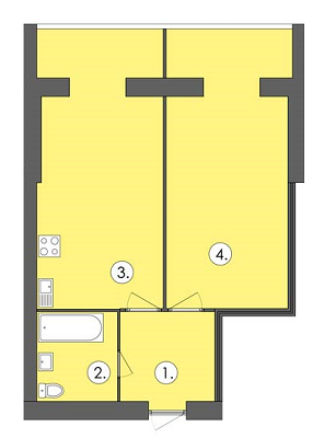 1-кімнатна 62.79 м² в ЖК Парус від 16 300 грн/м², м. Чорноморск