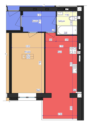 1-кімнатна 41.97 м² в ЖК FOR-REST від 16 000 грн/м², с. Фонтанка